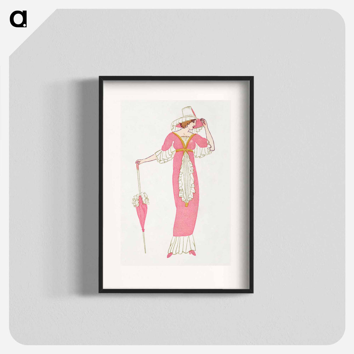 Woman in a pink tubular dress - オットー フリードリヒ カール レンデッケ Poster.