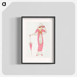 Woman in a pink tubular dress - オットー フリードリヒ カール レンデッケ Poster.