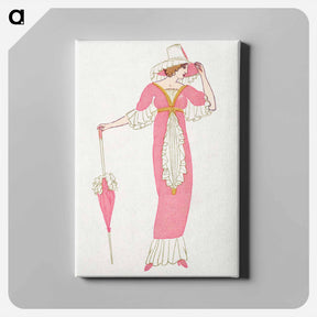 アートパネル-Woman in a pink tubular dress - オットー フリードリヒ カール レンデッケ Canvas.