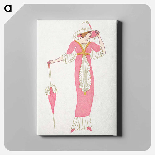Woman in a pink tubular dress - オットー フリードリヒ カール レンデッケ Canvas.