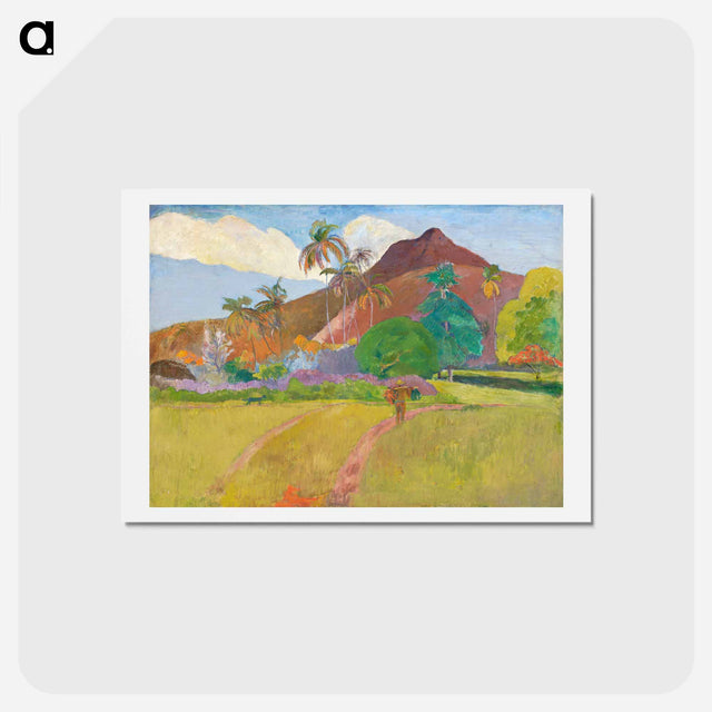 アートポストカード-Tahitian Landscape - ポール ゴーギャン Postcard.