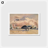 アートポストカード-Whitley Bombers Sunning - ポール ナッシュ Postcard.