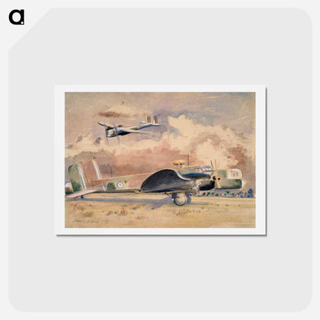 アートポストカード-Whitley Bombers Sunning - ポール ナッシュ Postcard.