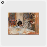 アートポストカード-Woman and Dog at Table
 - ピエール ボナール Postcard.