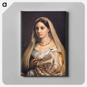 アートパネル-Woman with a veil (La Donna Velata) - ラファエロ サンティ Canvas.