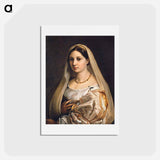 アートポストカード-Woman with a veil (La Donna Velata) - ラファエロ サンティ Postcard.