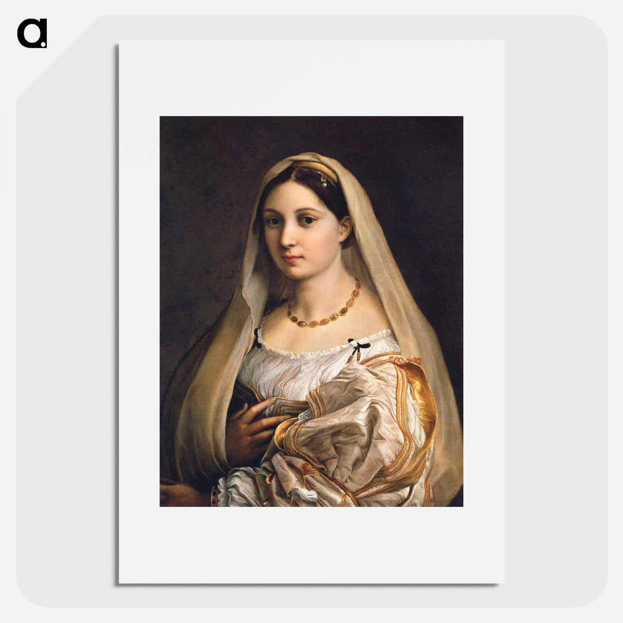 Woman with a veil (La Donna Velata) - ラファエロ サンティ Poster.