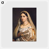 アートポストカード-Woman with a veil (La Donna Velata) - ラファエロ サンティ Postcard.
