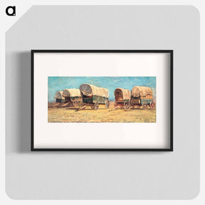 アートポスター-Study of Covered Wagons - サミュエル コールマン Poster.