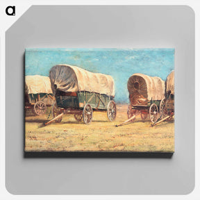 アートパネル-Study of Covered Wagons - サミュエル コールマン Canvas.