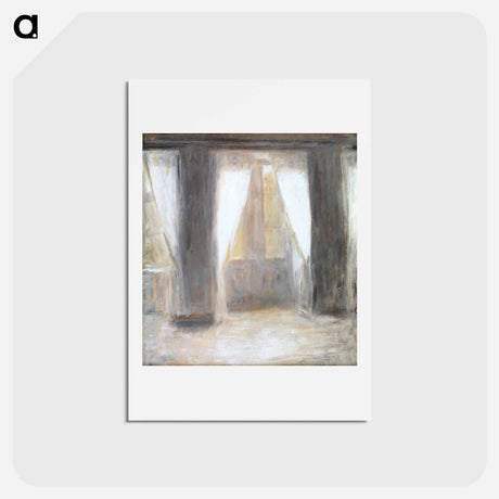 アートポストカード-The living room on Frederiksberg Allé by Vilhelm Hammershøi - ヴィルヘルム ハンマースホイ Postcard.