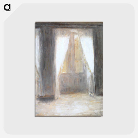 アートポストカード-The living room on Frederiksberg Allé by Vilhelm Hammershøi - ヴィルヘルム ハンマースホイ Postcard.