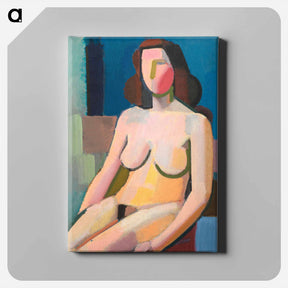 アートパネル-Seated female model - ヴィルヘルム ルンドストローム Canvas.