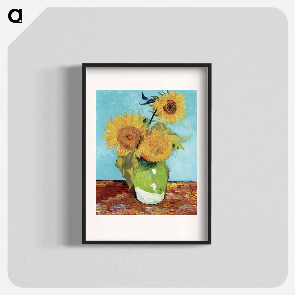 Vase with Three Sunflowers - Vincent van Gogh Poster.