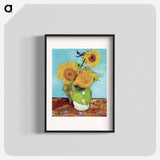 Vase with Three Sunflowers - フィンセント ファン ゴッホ Poster.