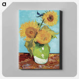 Vase with Three Sunflowers - フィンセント ファン ゴッホ Canvas.