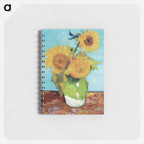 アートメモ帳-Vase with Three Sunflowers - フィンセント ファン ゴッホ Memo.
