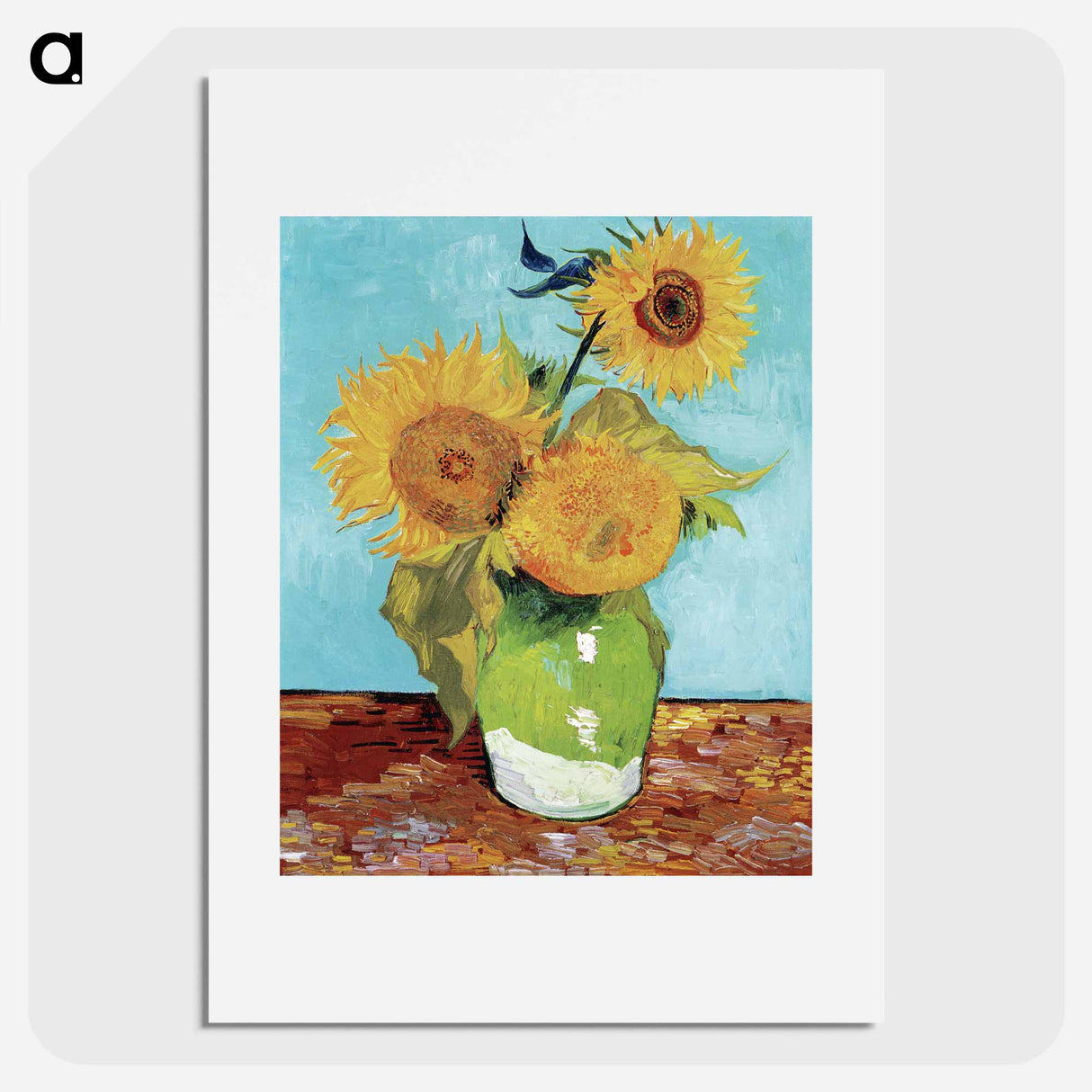 Vase with Three Sunflowers - フィンセント ファン ゴッホ Poster.