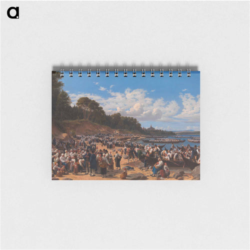 Church-Goers Arriving by Boat at the Parish Church of Leksand on Siljan Lake, Sweden - Wilhelm Marstrand Memo.