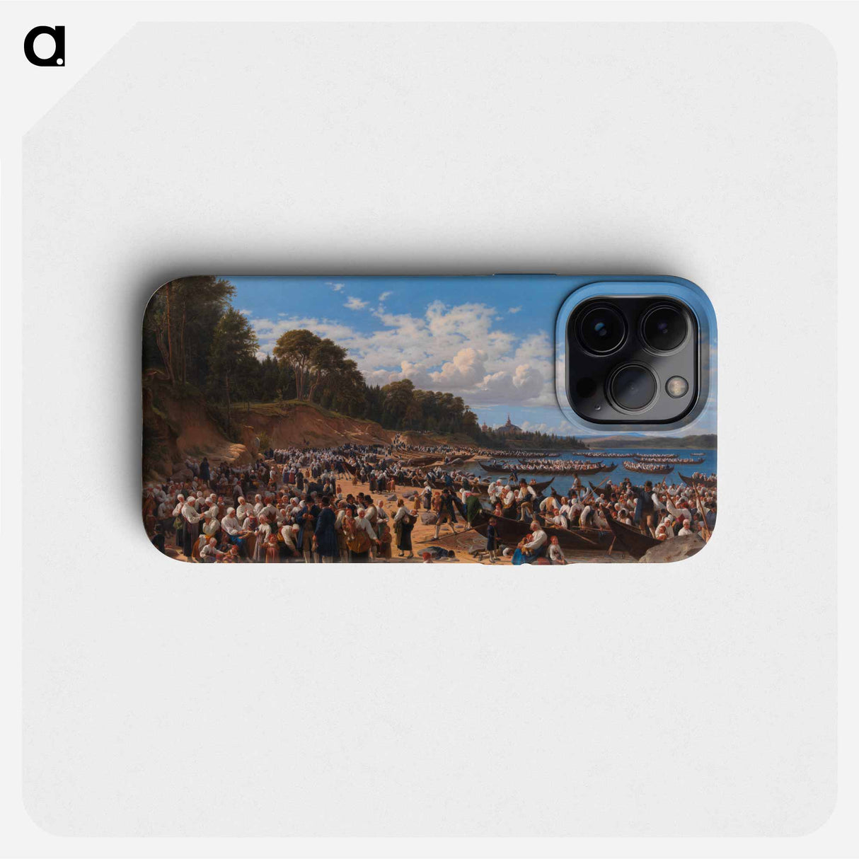 Church-Goers Arriving by Boat at the Parish Church of Leksand on Siljan Lake, Sweden - ヴィルヘルム マーストランド Phone Case.