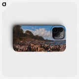 Church-Goers Arriving by Boat at the Parish Church of Leksand on Siljan Lake, Sweden - ヴィルヘルム マーストランド Phone Case.