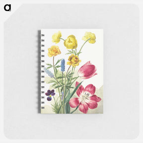 アートメモ帳-Boeket van tulpen, viooltjes, blauwe druifjes en dotters - ウィレム ヴァン リーン Memo.