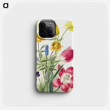 Boeket van tulpen, viooltjes, blauwe druifjes en dotters - ウィレム ヴァン リーン Phone Case.