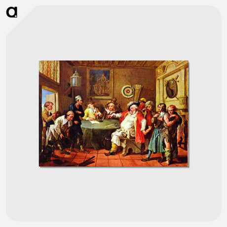 アートポストカード-Falstaff Examining His Recruits - ウィリアム ホガース Postcard.