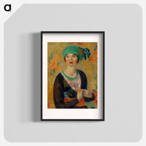 アートポスター-Girl in Green Turban - ウィリアム ジェームス グラッケンズ Poster.