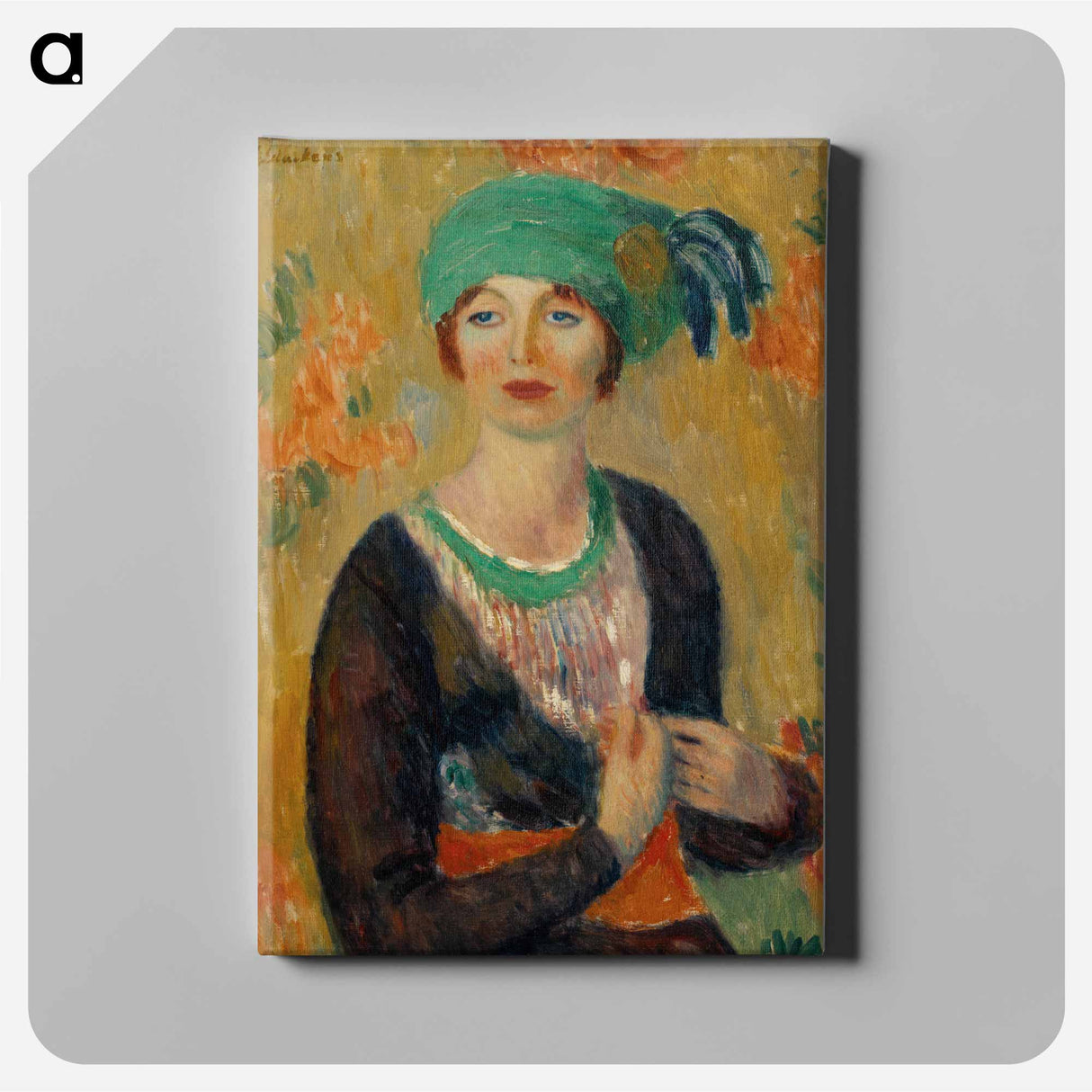 Girl in Green Turban - ウィリアム ジェームス グラッケンズ Canvas.