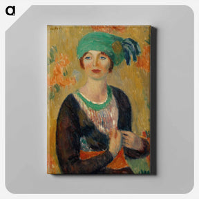アートパネル-Girl in Green Turban - ウィリアム ジェームス グラッケンズ Canvas.