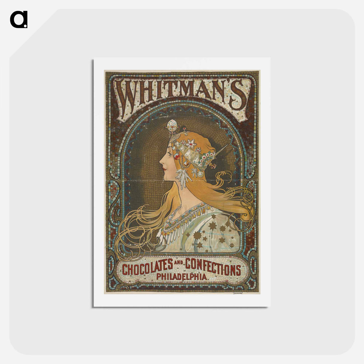 Whitman's chocolates and confections - アルフォンス ミュシャ Postcard.