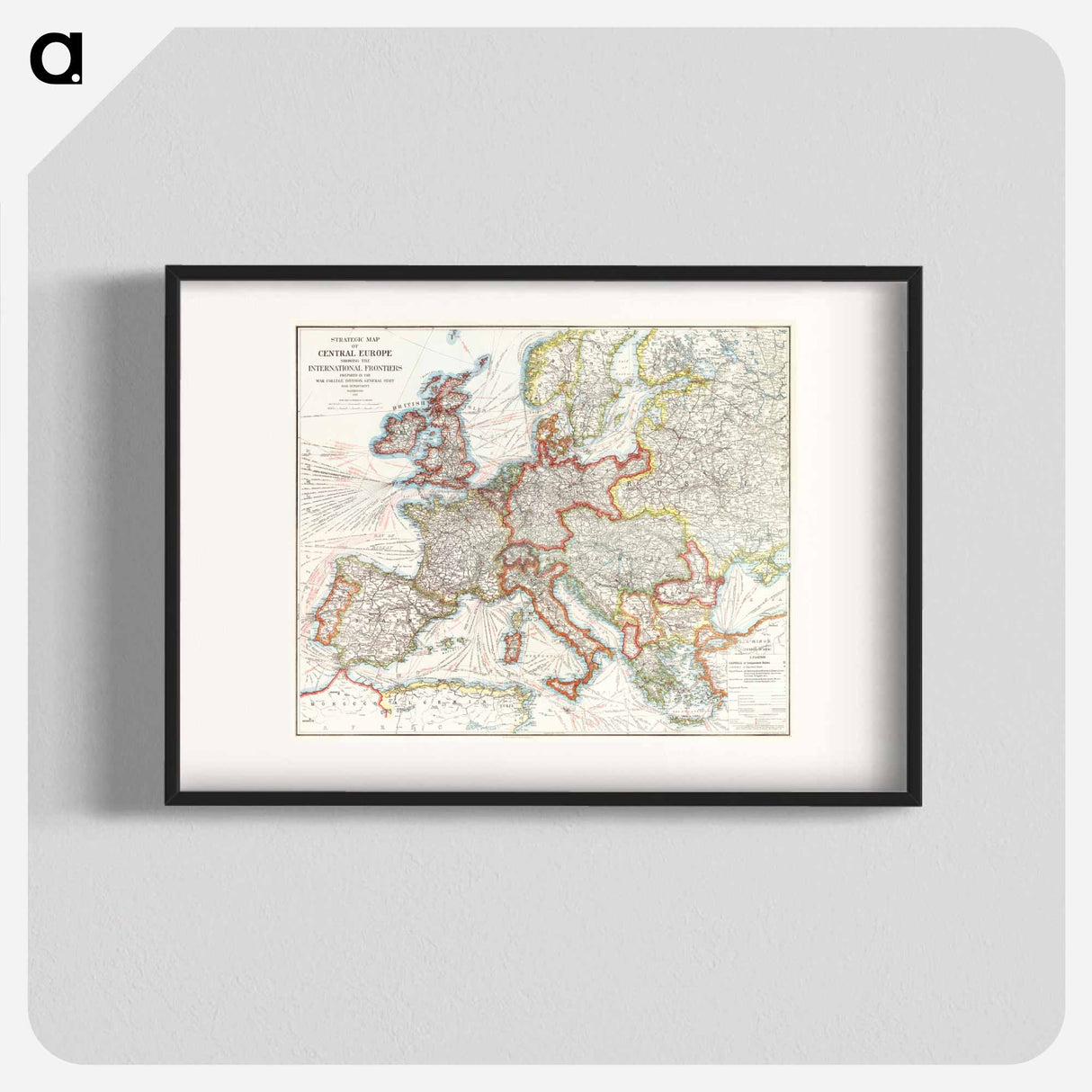 Strategic map of Central Europe - アンティーク地図 Poster.