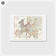 アートポストカード-Strategic map of Central Europe - アンティーク地図 Postcard.
