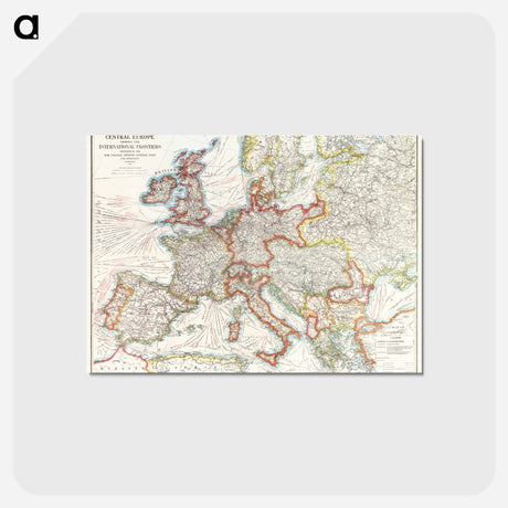 アートポストカード-Strategic map of Central Europe - アンティーク地図 Postcard.