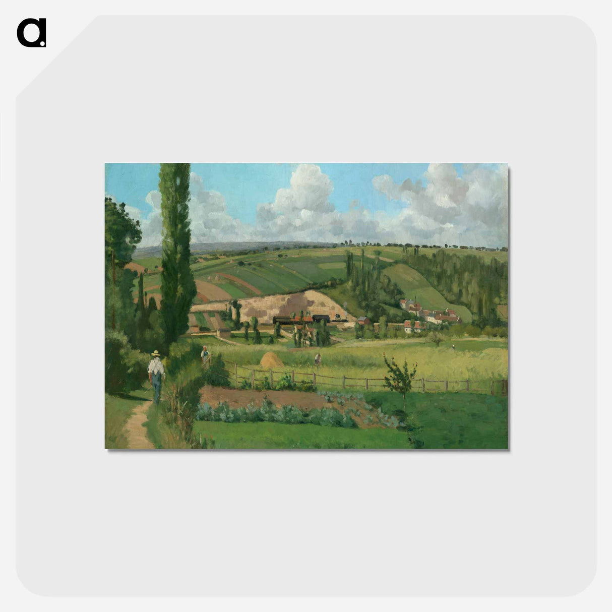アートポストカード-Landscape at Les Pâtis, Pontoise - カミーユ ピサロ Postcard.
