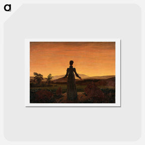 アートポストカード-Woman Before the Rising Sun - カスパー ダーヴィト フリードリヒ Postcard.