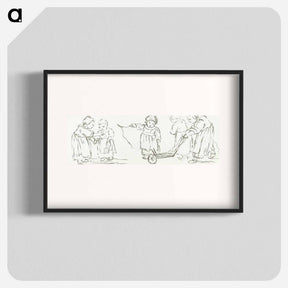 アートポスター-Vijf kinderen met een kruiwagen
 - コルネリス プロース ファン アムステル Poster.