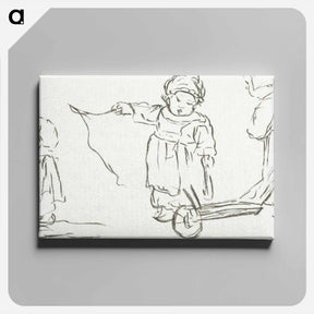アートパネル-Vijf kinderen met een kruiwagen
 - コルネリス プロース ファン アムステル Canvas.