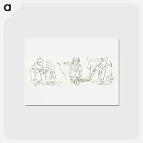 アートポストカード-Vijf kinderen met een kruiwagen
 - コルネリス プロース ファン アムステル Postcard.