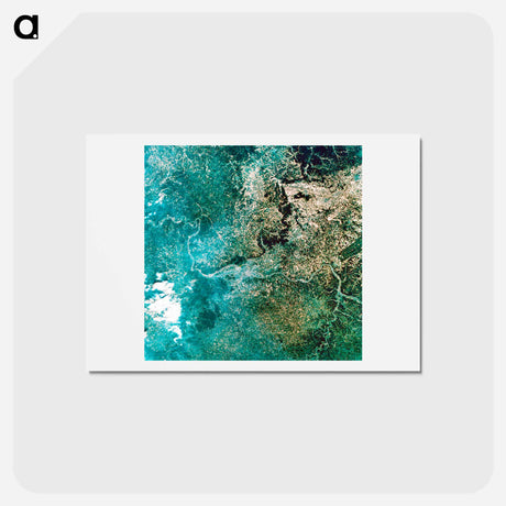アートポストカード-Ohio River Bordering Kentucky and Indiana
 - 上空からの地球 Postcard.