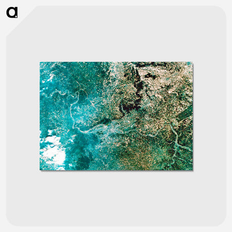 アートポストカード-Ohio River Bordering Kentucky and Indiana
 - 上空からの地球 Postcard.