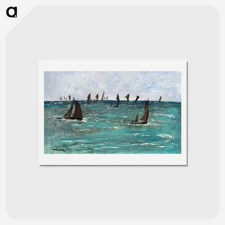 アートポストカード-Boats at Berck-sur-Mer - エドゥアール マネ Postcard.