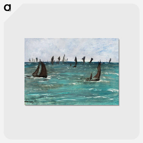 アートポストカード-Boats at Berck-sur-Mer - エドゥアール マネ Postcard.