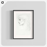 Head of Girl Facing Left - エドワード バーン ジョーンズ Poster.