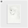 アートポストカード-Head of Girl Facing Left - エドワード バーン ジョーンズ Postcard.
