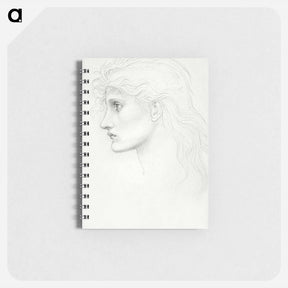 アートメモ帳-Head of Girl Facing Left - エドワード バーン ジョーンズ Memo.