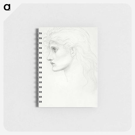 アートメモ帳-Head of Girl Facing Left - エドワード バーン ジョーンズ Memo.