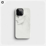 Head of Girl Facing Left - エドワード バーン ジョーンズ Phone Case.