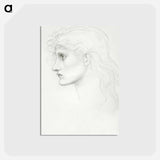 アートポストカード-Head of Girl Facing Left - エドワード バーン ジョーンズ Postcard.
